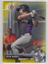 BRIAN MUNDELL 2017 Bowman GOLD Parallel Prospect RC /50 #BP86 Rockies