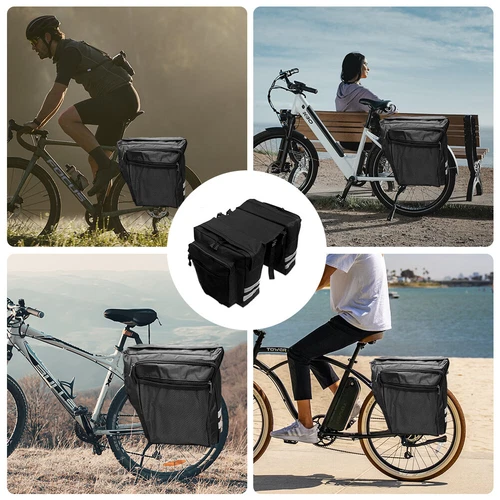 Doppel Fahrradtasche Satteltasche Gepäckträger wetterfest Transporttasche MTB DE - Bild 5 von 15