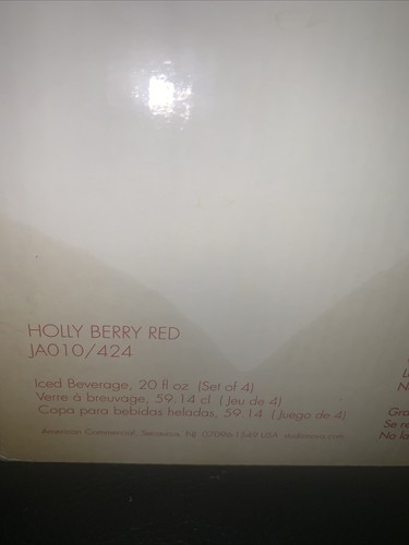 Holly Berry Red Set 3 Studio Nova Wine Water Goblet Etched Glasses Christmas EUC - Picture 12 of 17