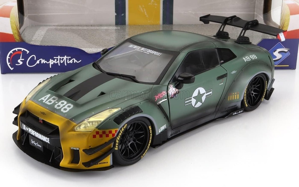 Finished Product Solido 1/18 Nissan GT-R R35 Liberty Walk Army