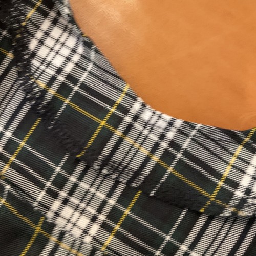 Dennis School Uniform girl Sz 10 green yellow plaid bib jumper dress 18632A - Picture 15 of 21