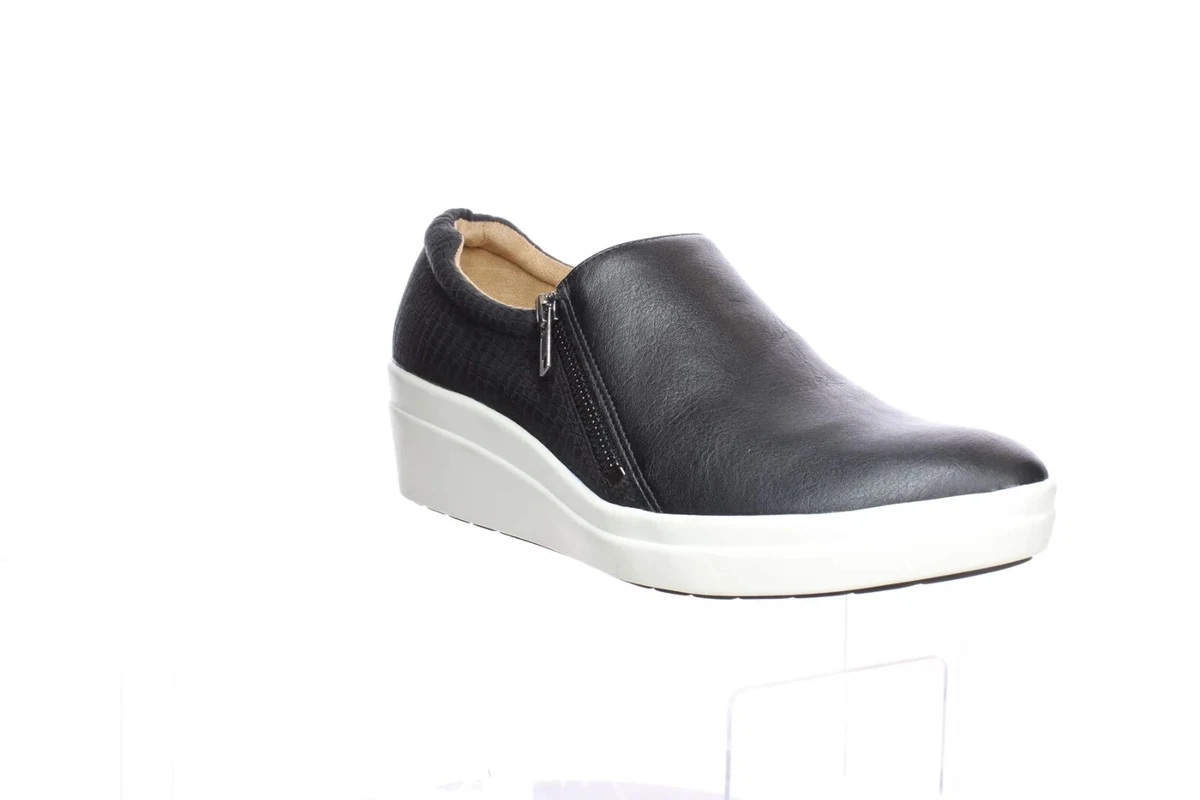 Naturalizer Women s Sierra Wedge Sneaker Shoes in Black size 9.5