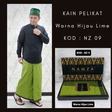 LIME GREEN MUSLIM MEN SARONG FOR PRAYING NAMZA BRAND FABRIC QUALITY THREAD 4000