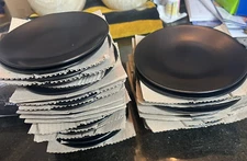 Fortessa Vitraluxe 6x 8” Salad & 14x 6 1/4 Bread & Butter Plates Midnight/black