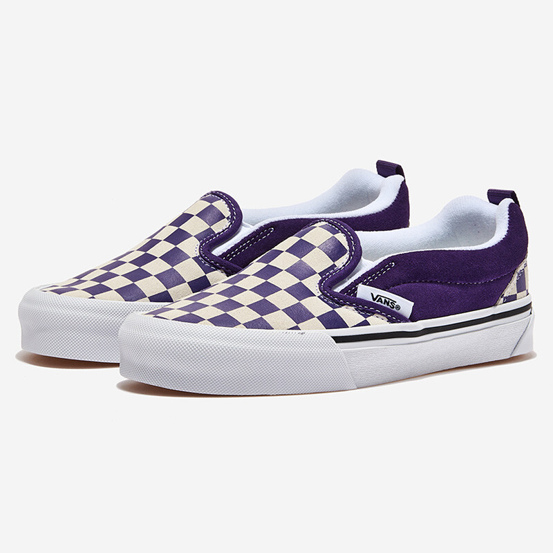VANS★KNU SLIP CHECKERBOARD★兼用★PURPLE/WHITE VANS Knu Slip VN0009QDZ1N1 US4-10 Slip-On Checkerboard
