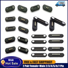 2 Pair Magnetic Pogo Pin Connector 2/3/4/5/6/7Pin 2xMale+2xFemale Waterproof US