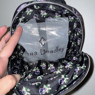 VERA BRADLEY Utility Sling Backpack Belt Bag Floating Plum  display picture 3