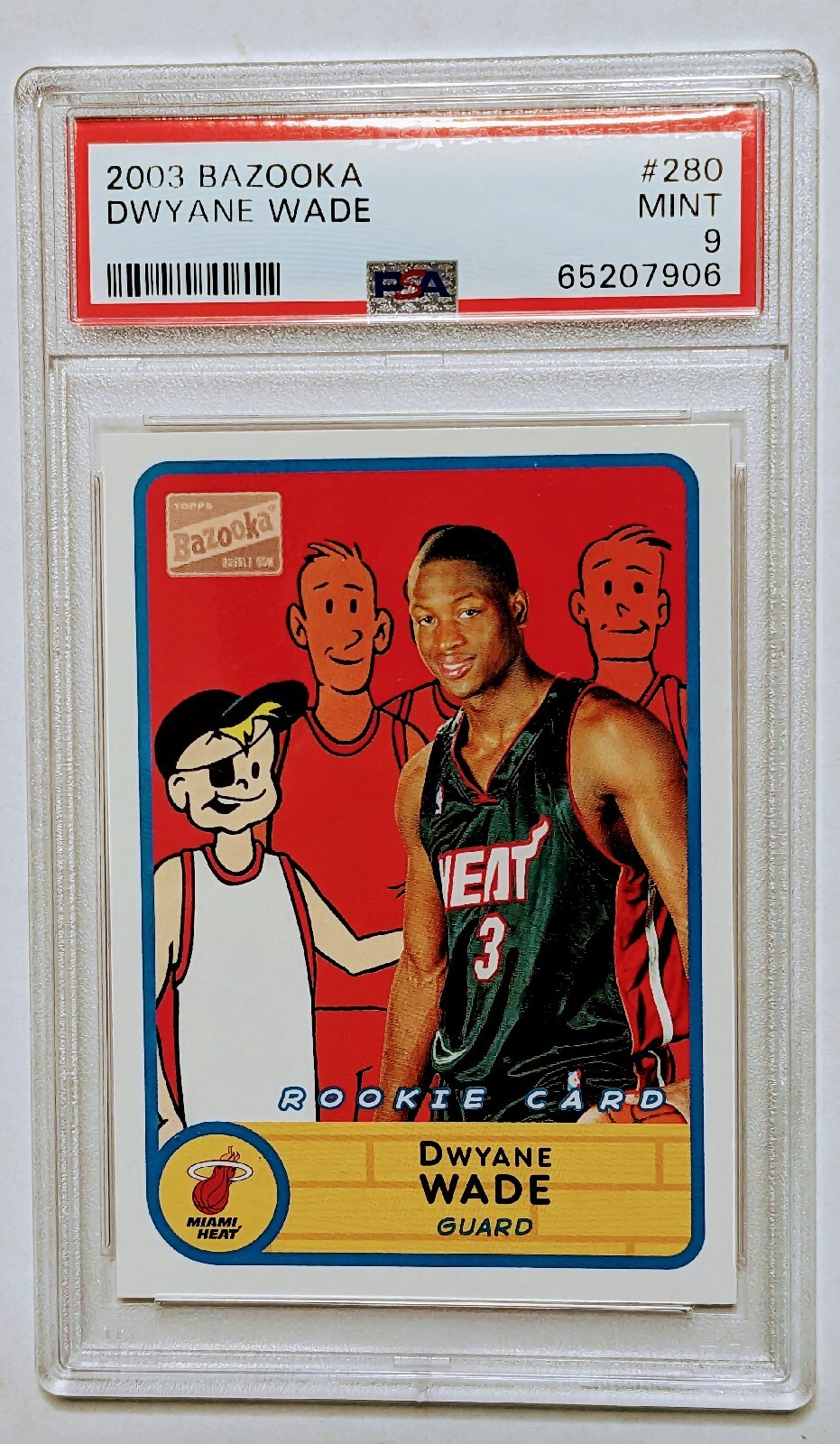 2003 Topps Bazooka DWYANE WADE #252 Rookie Card RC - PSA 9 Mint HEAT Dwayne