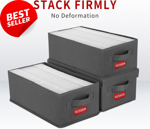 Premium DVD Storage Box | Stackable Case Holder, Pack of 4, Holds 100 DVDs - Picture 4 of 12