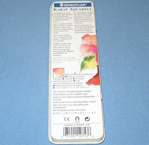 Staedtler Karat Aquarell Watercolor Pencil 6-Colors + Steel Storage Tin New Open - Picture 3 of 9