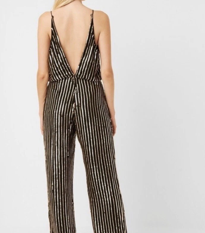 French connection striped jumpsuit hotsell
