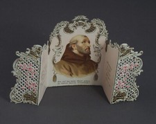 Klappkarte mit Hl. Franziskus um 1910 (# 11247)