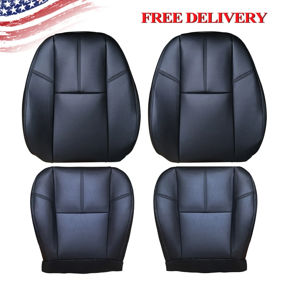 For 07-14 Chevy Silverado 1500 2500 Driver Passenger Leather Seat Cover Gray Foto 2 de 4