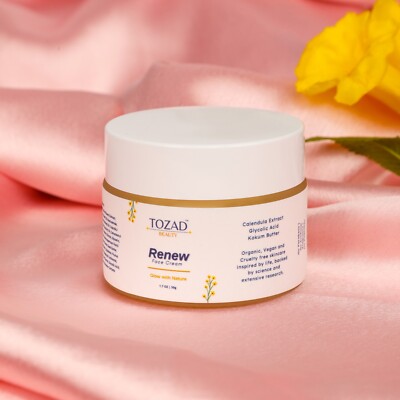 Renew Face Cream with Calendula, Squalane, Glycolic Acid | Clear & Scar Free Ski