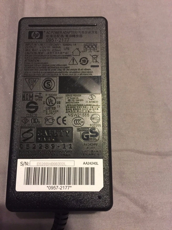 Fonte de alimentação para impressora HP 0957-2177 adaptador CA 32V 940mA 16V 625mA 0957-2178  - Imagem 2 de 4