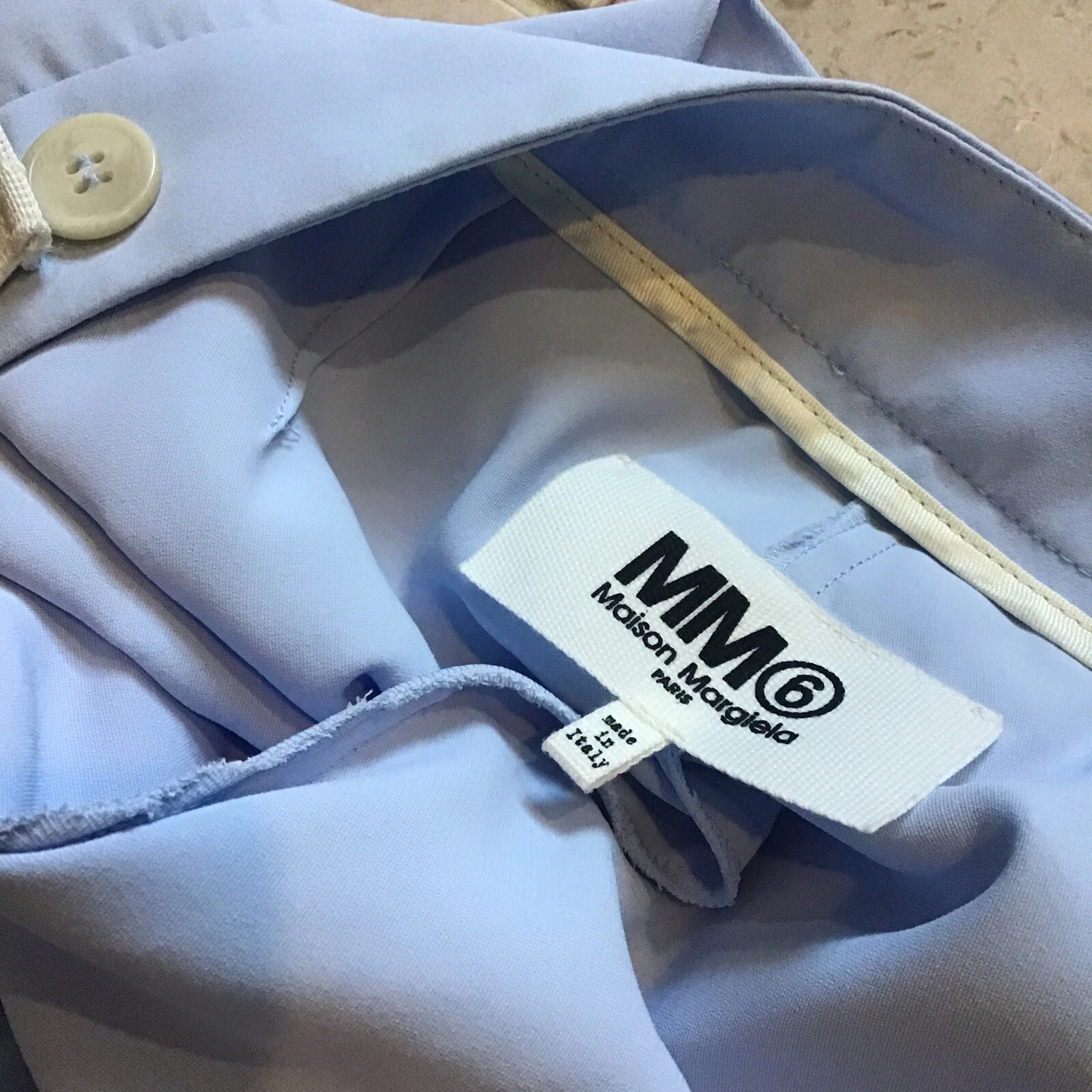 MAISON MARGIELA Nuovi pantaloni da donna blu pastello Maison Martin Margiela taglia 8 nuovi £340