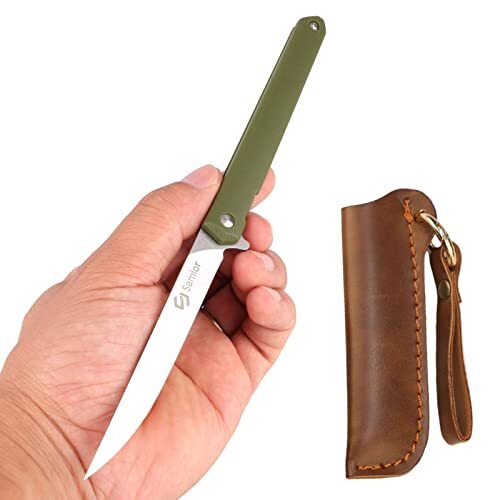 Small Slim Folding Pocket Flipper Knife 3.5 inches 5CR13 Tanto with Liner Lock