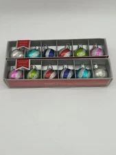 Holiday ornament table place card holders multicolor hand blown glass 2 Sets