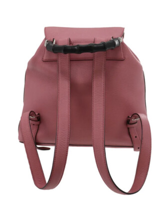 GUCCI Bamboo Pink Leather Tassel Fringe Drawstring Daily  display picture 1