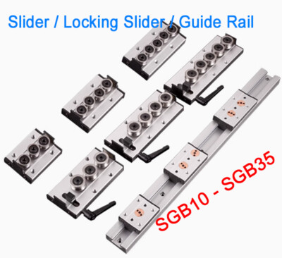 Built-In Dual-Axis Linear Rail Guide and Lock Sliders SGB10-SGB35 3/4/5 Wheel