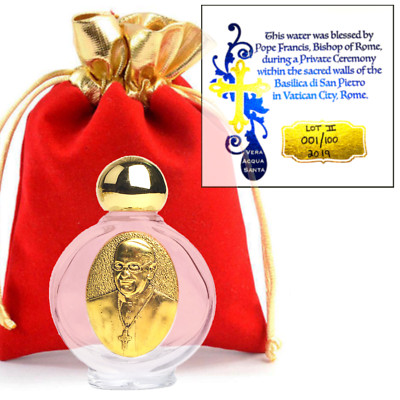 Authentic 15mL Holy Water Pope Francis Vial Font   Blessed by Pope 1 OF 100 RARE