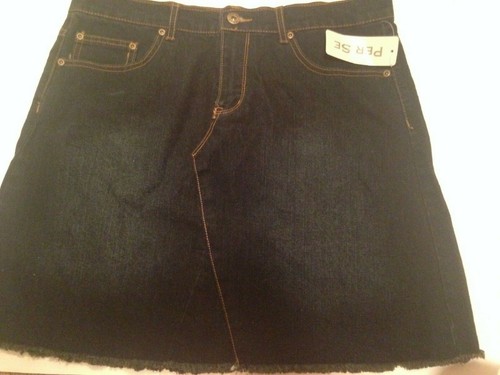 NEW w/ Tags Per Se Blue Jean Mini Skirt Women's Size 8 Navy 5 Pocket Dark Wash - Picture 6 of 11