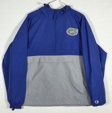 Champion Men's Florida Gators Pull Over Wind Breaker Jacket L Large Double Sided