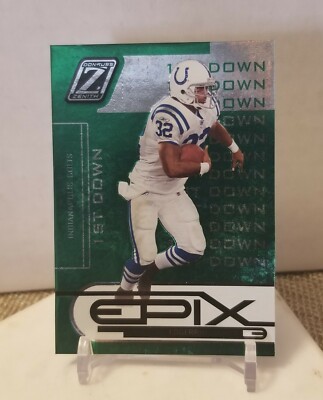 Edgerrin James 2005 Zenith Epix. Emerald 1st Down. Card E-12. #'D 110/150