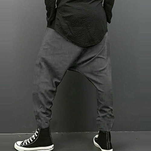 Neu Herren Freizeit Harem Baggy Drop Crotch Hose HipHop Hippie Hose - Bild 5 von 12