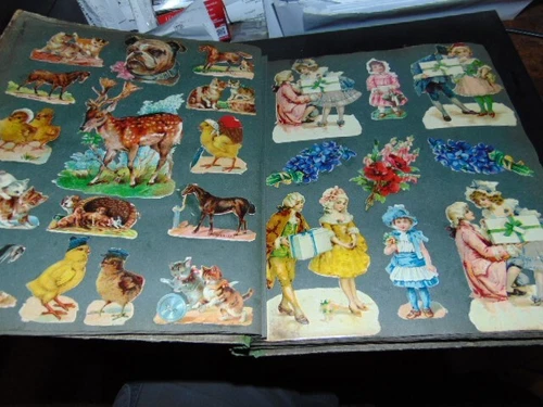 early 1900's scrap book over 500 Rapfael Tuck Die Cut scraps