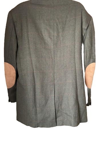 Vtg. EVAN PICONE Mens Wool Tweed Dark Green Sport Coat Jacket-SUEDE ELBOW PATCH - Picture 10 of 17