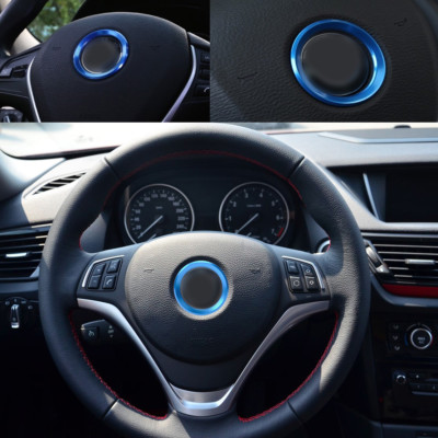 Blue Aluminum Alloy Steering Wheel Ring Trim Fits F30 F10 E90 E46 X5 X6 M3