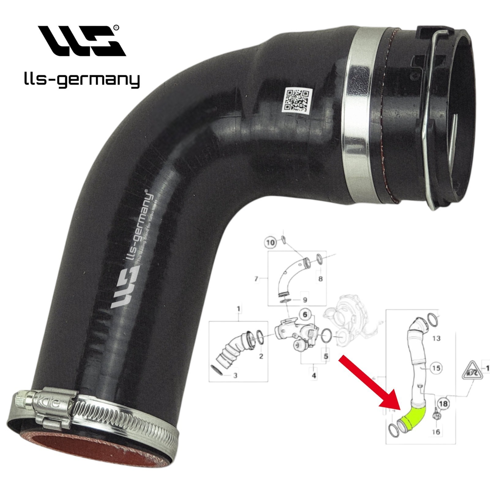 Strengthened Air Intake Hose for BMW 6er E63 E64 635d LCI 286 Ps 11617796294