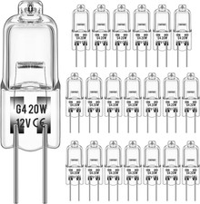 Halogen Light Bulbs, 20 Pack G4 Bulb, Halogen Bulbs 2 Pin, 12V 20W JC T3 Bi-Pin