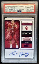 2018-19 Contenders Draft Picks Trae Young RC Blue Foil Auto #56 PSA 10 10 POP 1