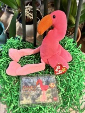 TY Beanie Babies PINKY The Flamingo 2/13/95 Birthday  Collectible BBOC Card