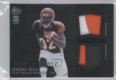 2014 Bowman Sterling Rookie Dual Relics Black Refractor 5/75 Jeremy Hill RC i6j