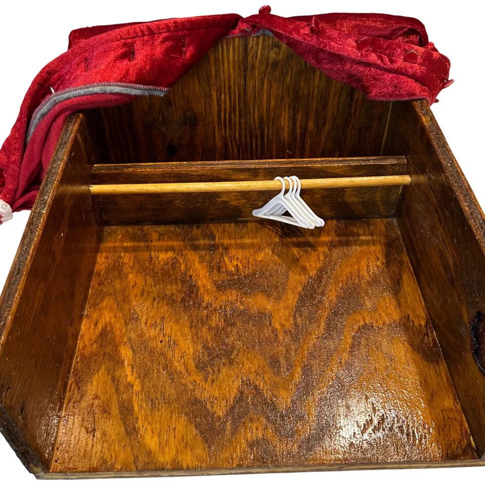 Mini Victorian Bedroom Furniture Set For 12" Dolls Vanity Chest Stools Curtains - Image 3 of 4