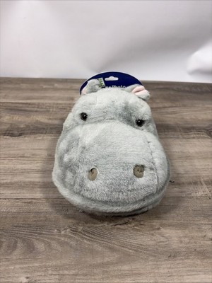 Vtg 90s Y2K Head Case Furry Gray Hippo Head Plush Photo Holder/Album - Nostalgic
