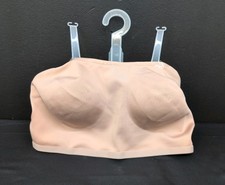 Women's Strapless Wireless Cross Back Comfort Smooth Bandeau Bra 2XL Light Beige