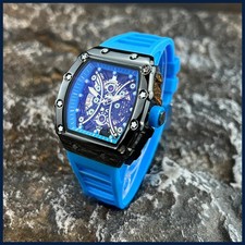 Men Quartz Watch Barrel Dial Luminous Sport Calendar Wristwatch