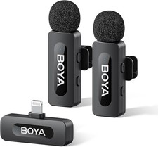 BOYA by-V2 Microfoni wireless per iPhone cancellazione del Rumore Ricaricabile