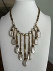 Vintage Signed Miriam Haskell Gold Tone and Pearl Bib Waterfall Necklace