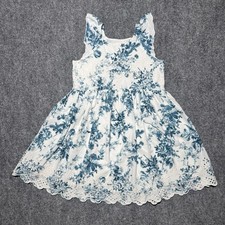 Gap x Love Shack Fancy Dress Floral and Lace Blue White Toddler Size 5 Years