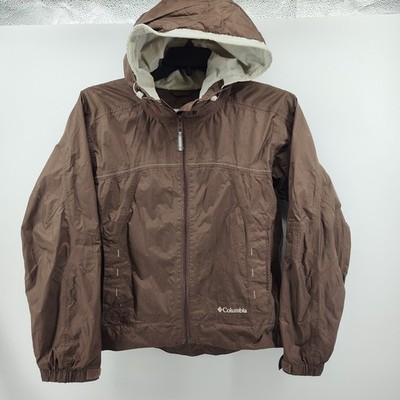 Columbia Omni-Tech Windbreaker Rain Jacket with Mesh Liner and Hood Brown