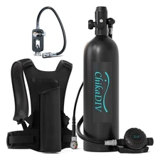 Mini Portable Lung Tank, Scuba Diving Air Cylinder 1.9L, 3000 PSI Emergency Gear