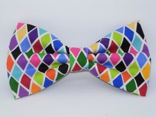 Trendy Bow tie, Colorful Diamond Shapes, All Seasons, Weddings, Pre-tied Bow tie