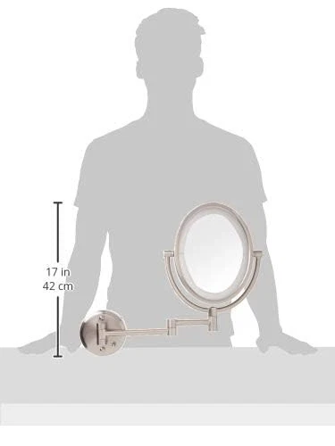 Two-Sided Wall-Mounted Makeup Mirror with Lights - Lighted Makeup Mirror with... - Image 2 of 4