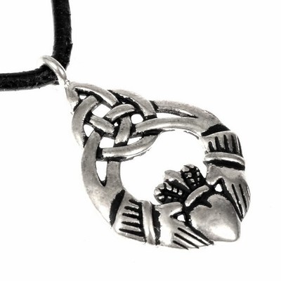 Claddagh-Anhänger, keltisch, Amulett Herz, Claddagh, irisch, Schmuck, Halskette