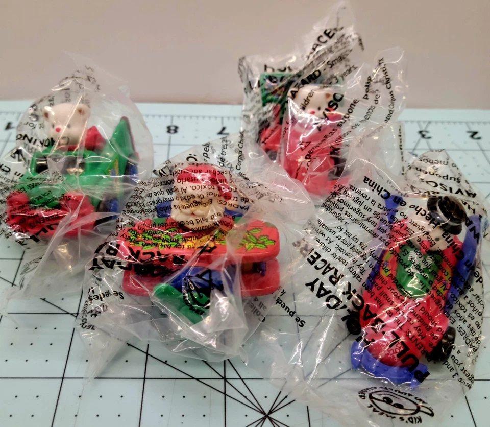 Rare Whataburger HOLIDAY Pull-Back Racers Set of 4 Kid's Meal Toys, Vintage, New - Image 2 of 4